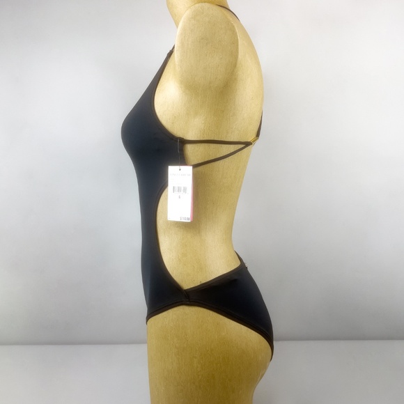 Vince Camuto 1 Piece Black Swimsuit with Gold Hardware Detail - Picture 5 of 10